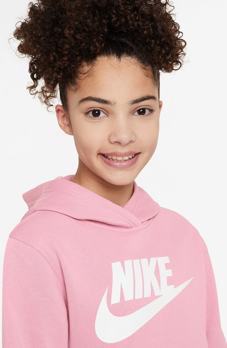Nike Kids' Sportswear Club Fleece Hoodie, Alternate, color, Med Soft Pink/ White