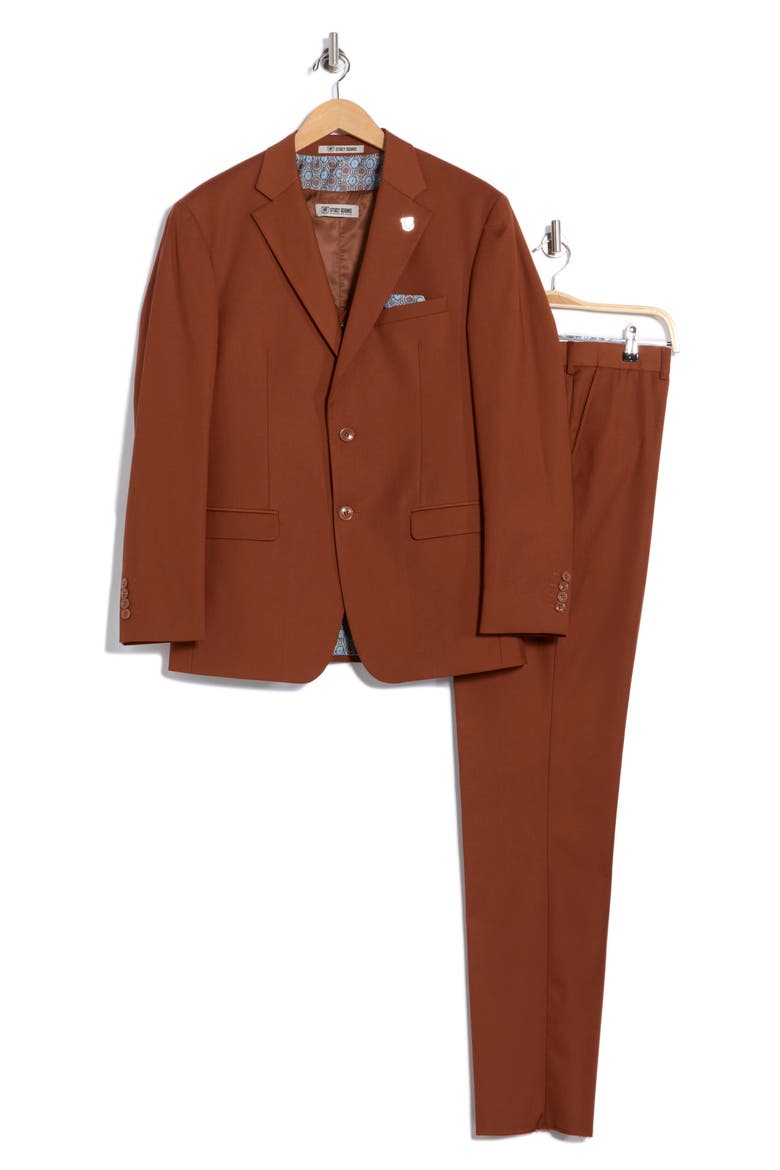 Brown Solid 3-Piece Suit, Alternate, color, LIGHT BROWN