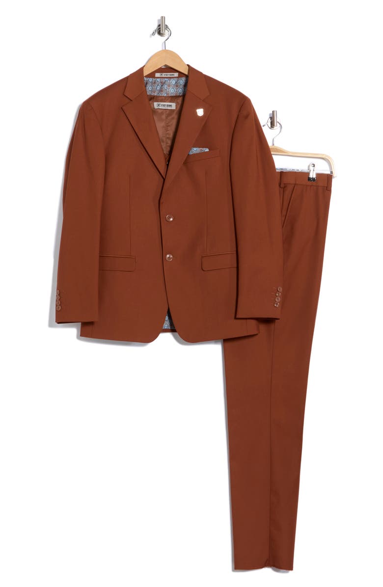 ZEGARIE Brown Solid 3-Piece Suit, Alternate, color, Light Brown