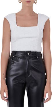 Endless Rose Textured Tulle Cap Sleeve Top