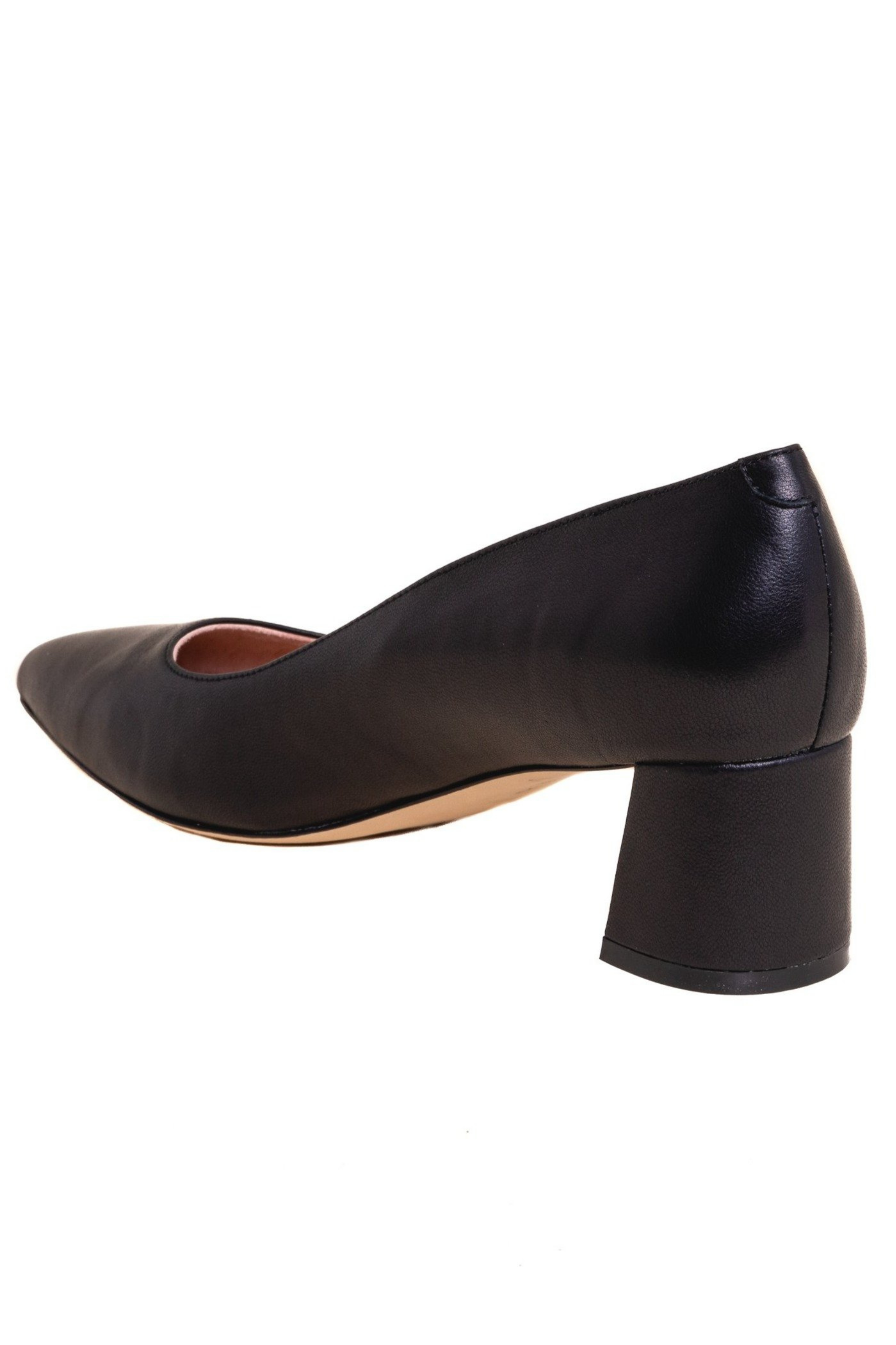 ALLY Shoes Lower Block Heel Pump, Alternate, color, Black Leather