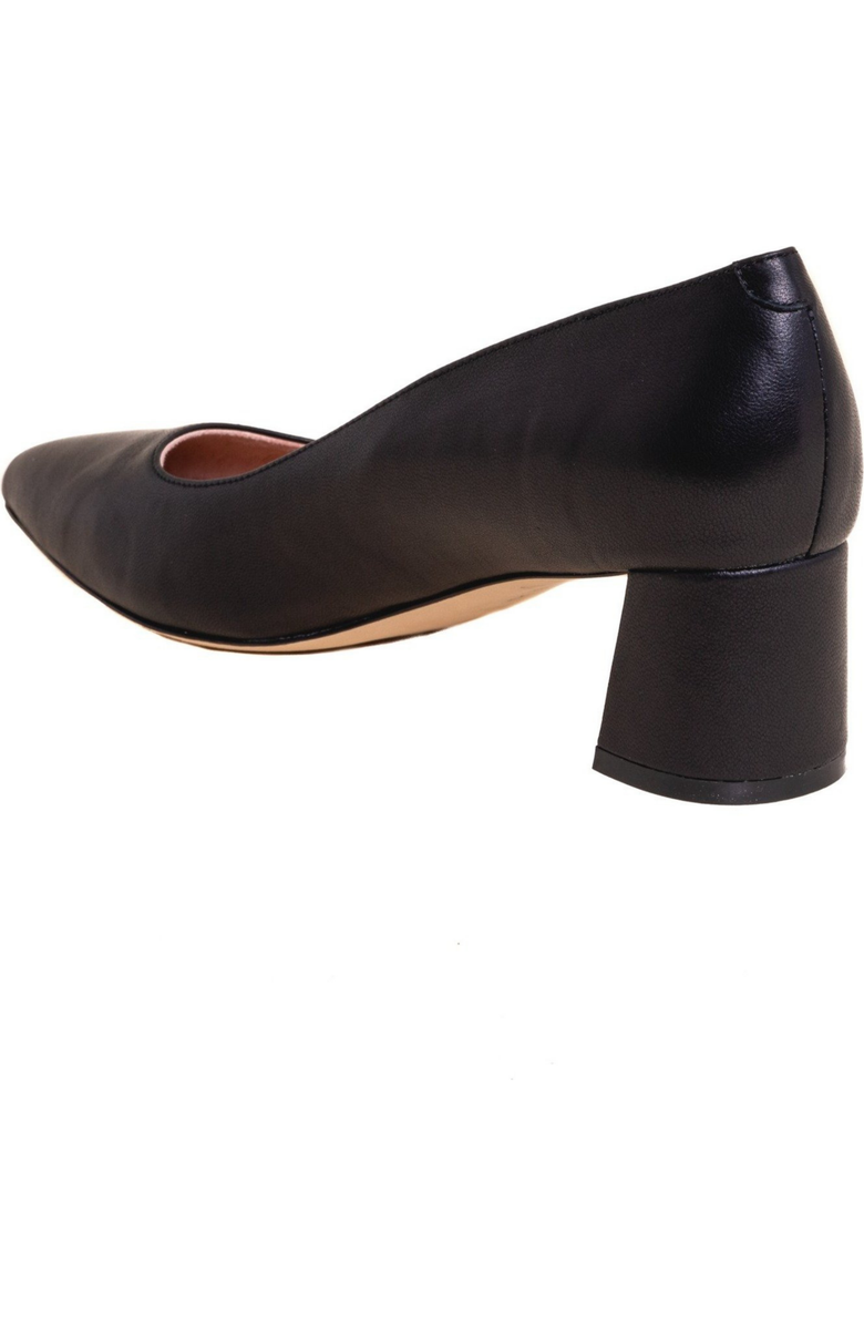 ALLY Shoes Lower Block Heel Pump, Alternate, color, Black Leather