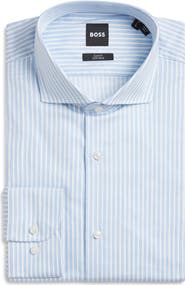 BOSS Hank Slim Fit Stripe Stretch Cotton Dress Shirt