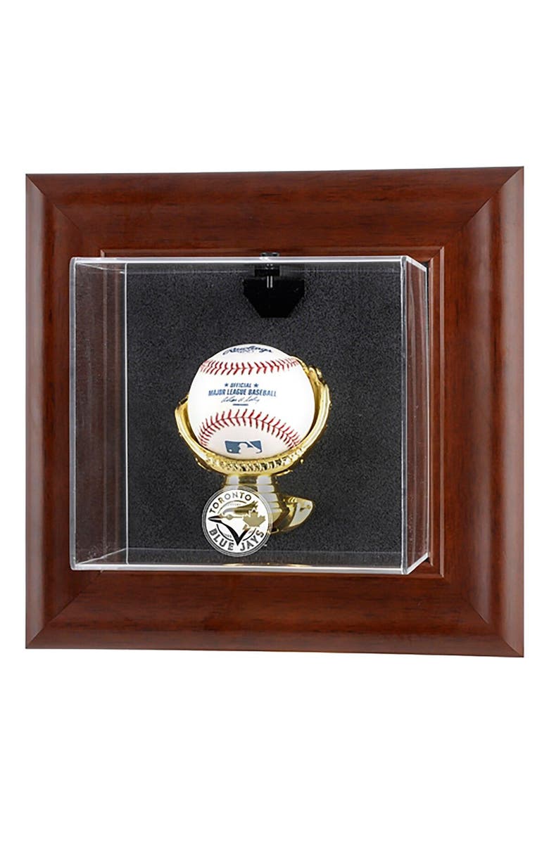 FANATICS AUTHENTIC Toronto Blue Jays Brown Framed Wall-Mounted Logo Baseball Display Case, Main, color, 