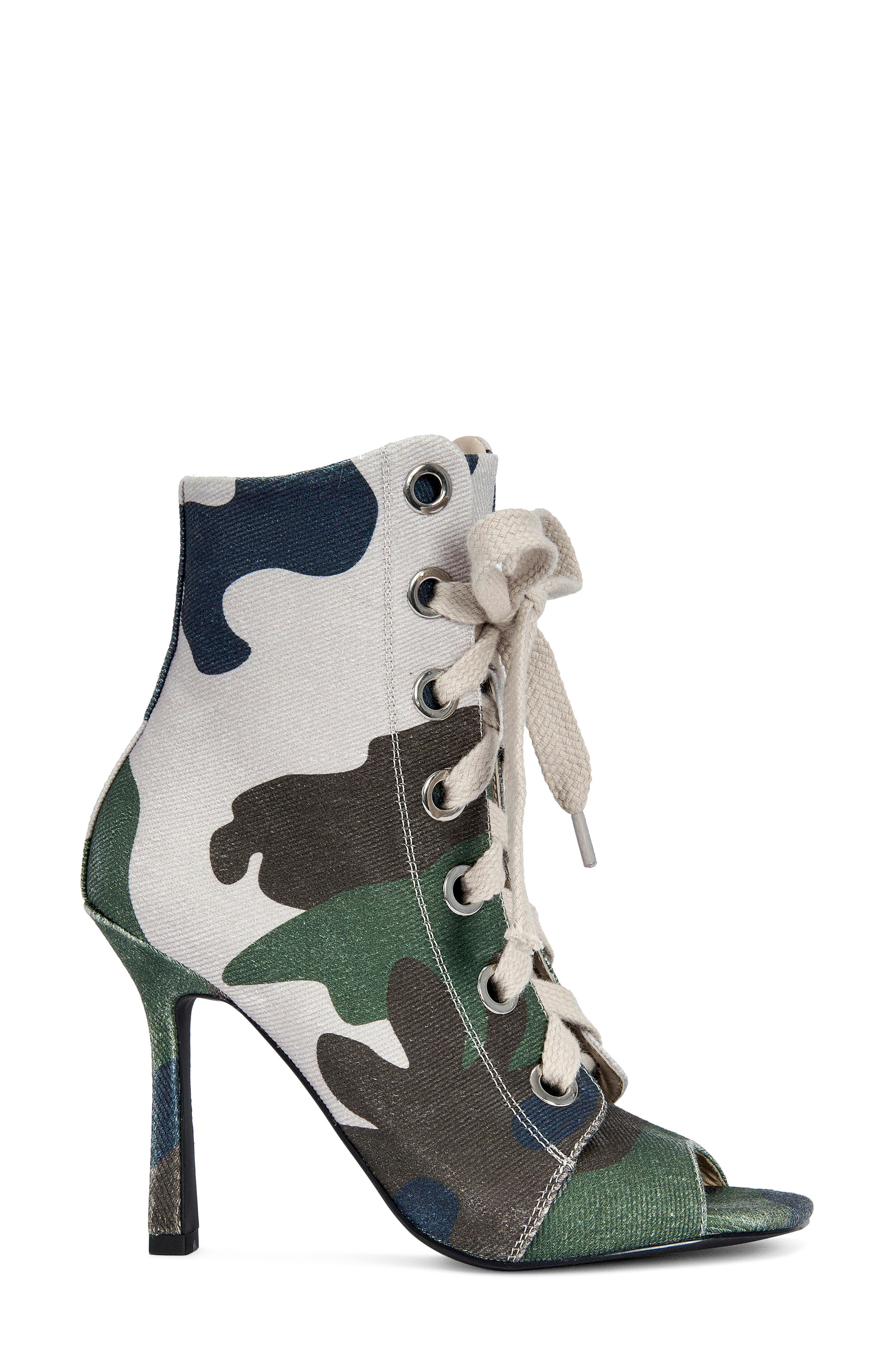 AZALEA WANG Rooftop Peep Toe Bootie, Alternate, color, Camo