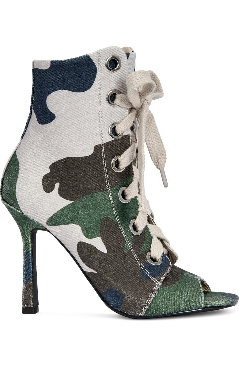 AZALEA WANG Rooftop Peep Toe Bootie, Alternate, color, Camo