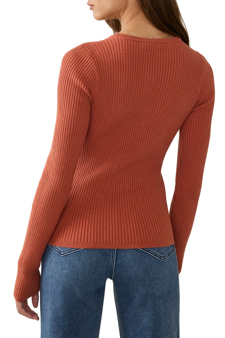Milo Rib Organic Cotton & Cashmere Cardigan, Alternate, color, RED ROCK