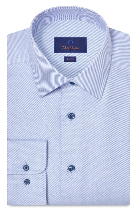 Trim Fit Cotton Twill Dress Shirt