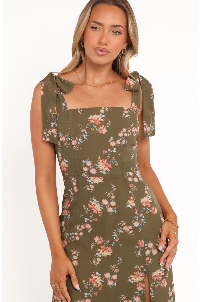 Renita Floral Maxi Dress, Alternate, color, OLIVE FLORAL