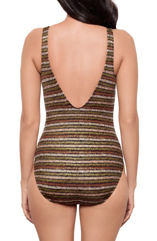Miraclesuit ® Sparkle Sands Odyssey Plunge One-piece Swimsuit In Brown