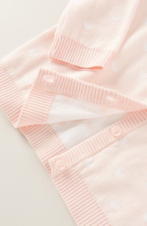 Nordstrom Kids' Heart Jacquard Cotton Cardigan In Pink