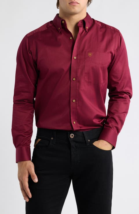 Solid Twill Fitted Shirt