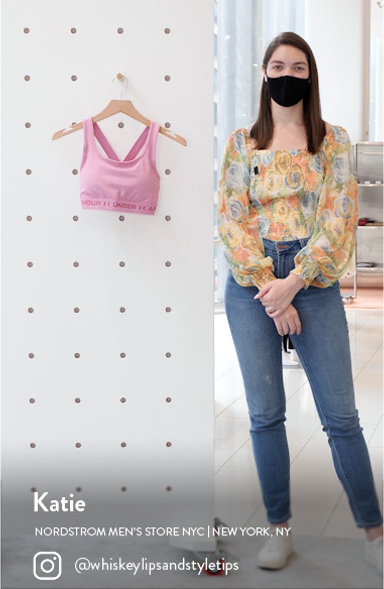 HeatGear<sup>®</sup> Mid Crossback Heather Sports Bra, sales video thumbnail