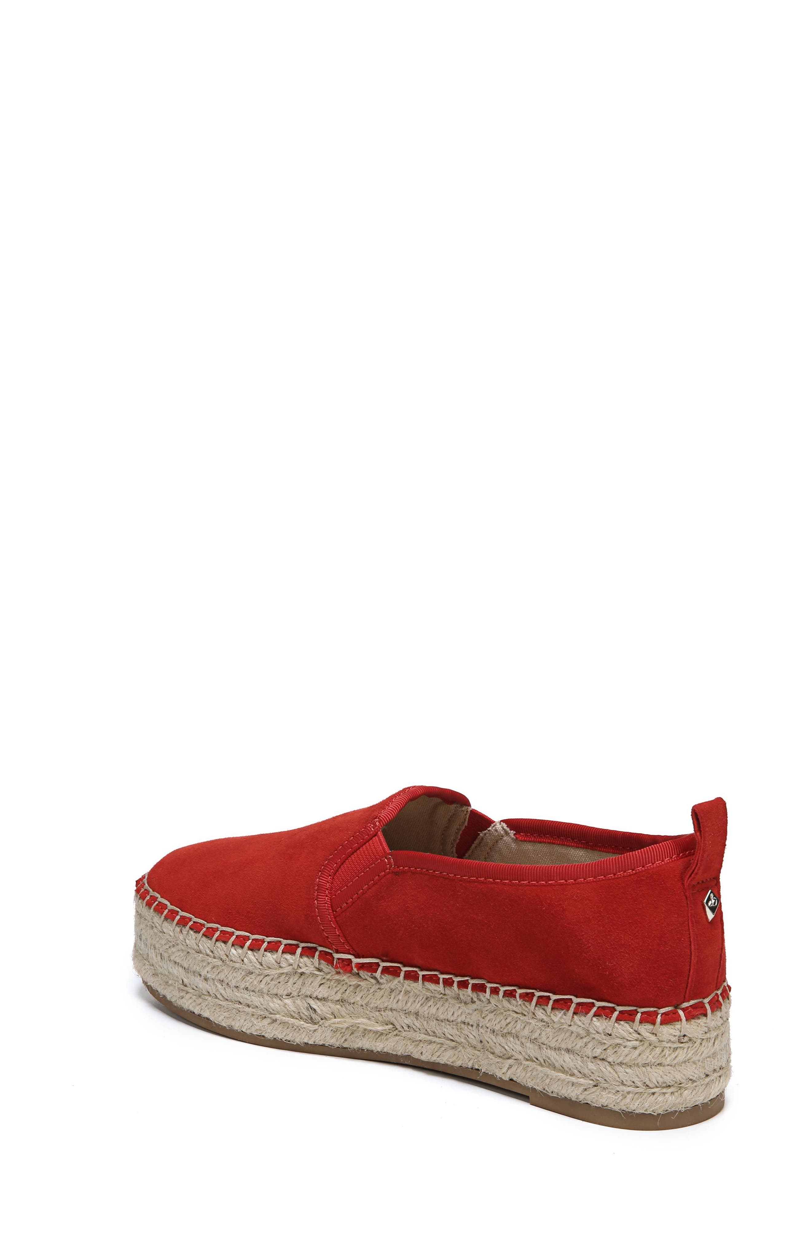 'Carrin' Espadrille Flat, Alternate, color, CANDY RED SUEDE