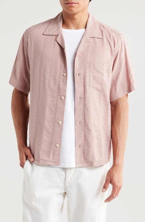 Stripe Seersucker Camp Shirt