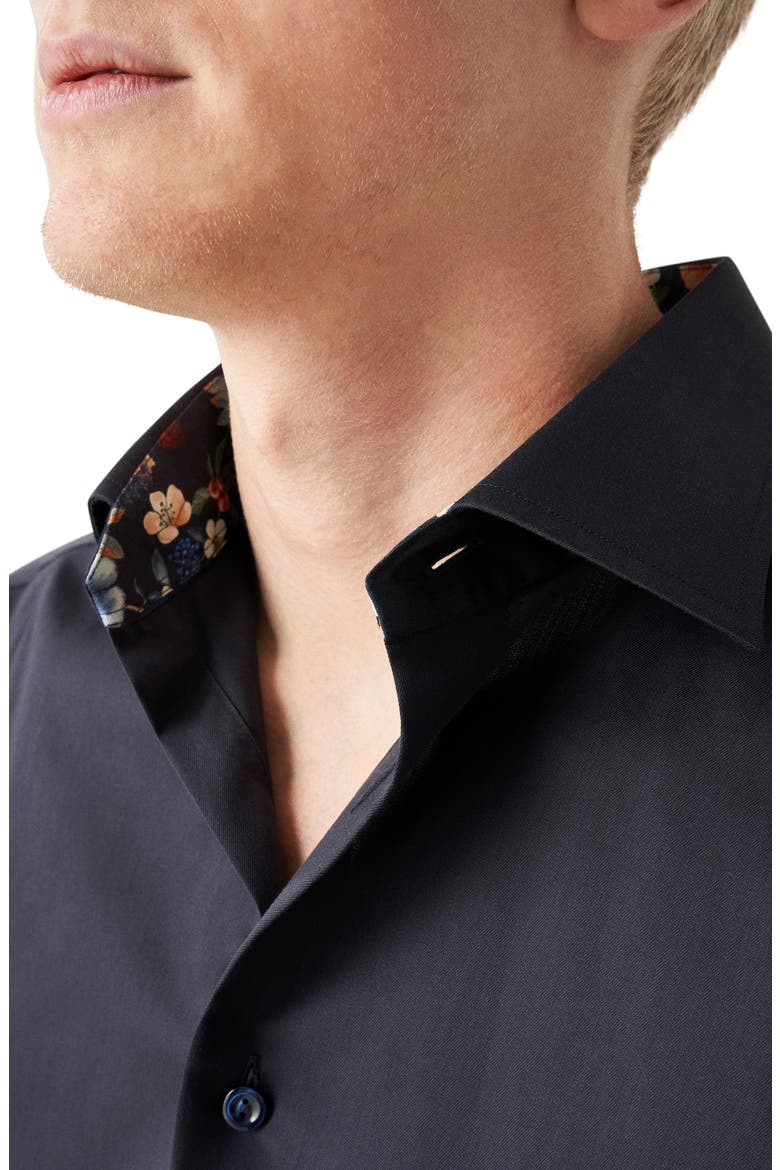 Slim Fit Solid Navy Dress Shirt, Alternate, color, NAVY