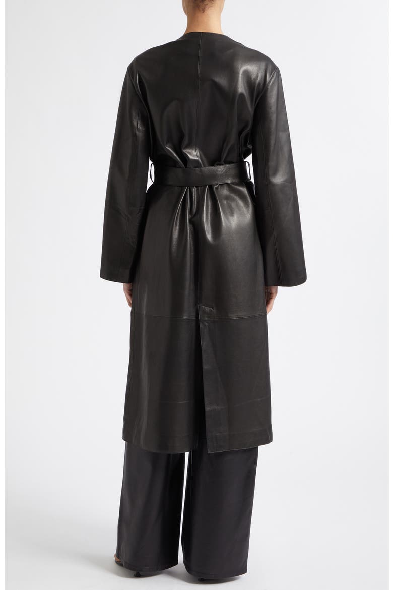 Ruelle Smooth Leather Coat, Alternate, color, NOIR CLASSIQUE
