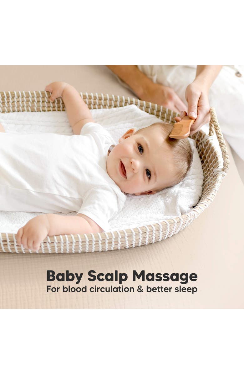 KeaBabies Baby Hair Brush and Comb Set, Alternate, color, Walnut