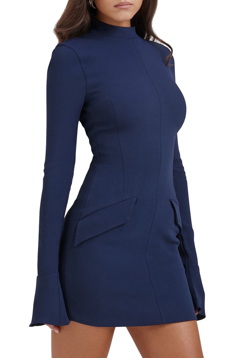 Mahalia Long Sleeve Minidress, Alternate, color, SPRUCE BLUE