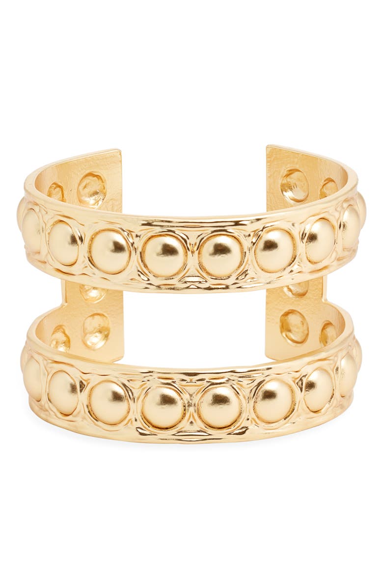Karine Sultan Studded Two-Row Cuff Bracelet, Main, color, 