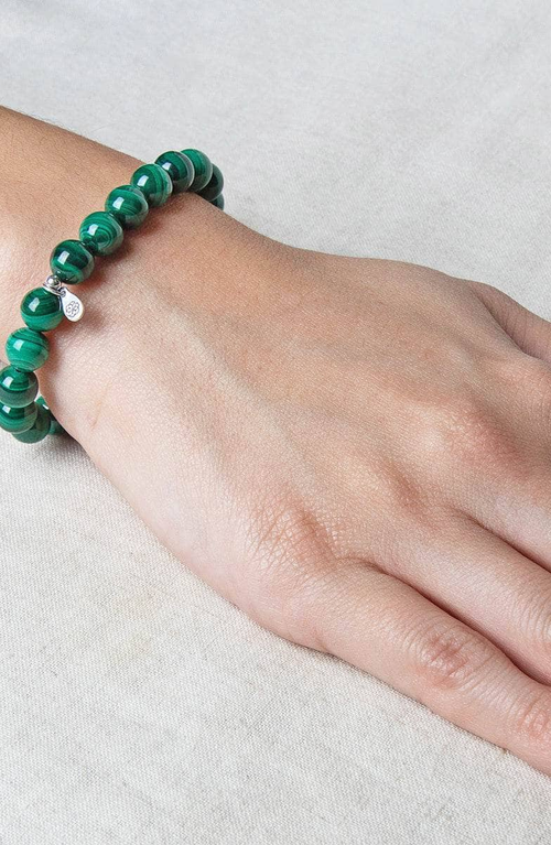 Tiny Rituals Genuine Real Malachite Energy Bracelet In Green
