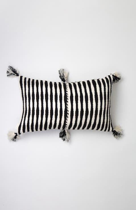 Antigua Classic Striped Handwoven Cotton Throw Pillow