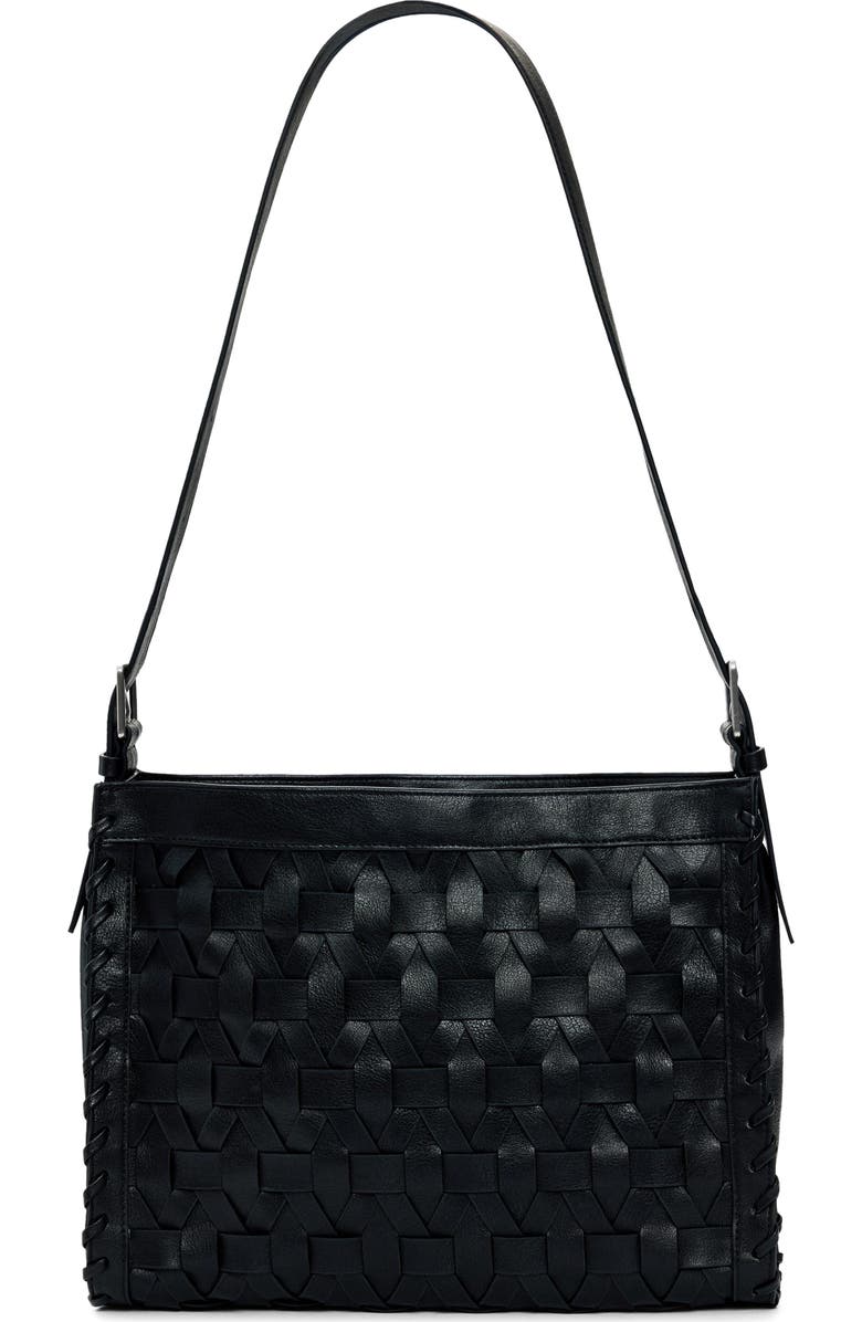 Desigual Woven Faux Leather Shoulder Bag, Alternate, color, Black