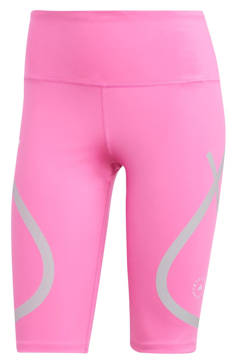 adidas by Stella McCartney TruePace High Waist Stretch Recycled Polyester Bike Shorts, Alternate, color, Screaming Pink