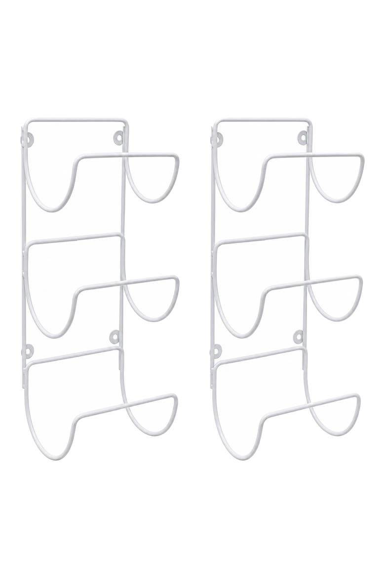 Set of 2 Wall Mount Towel Racks, Main, color, WHITE