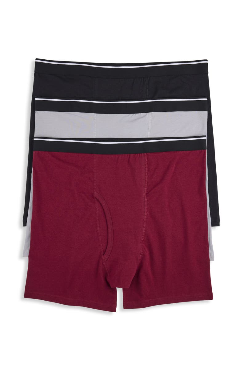 Harbor Bay by DXL Big & Tall 3-pk Active Stretch Tech Boxer Briefs, Main, color, Zinfandel