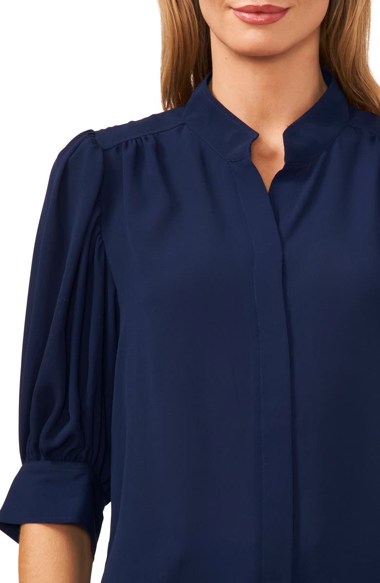 Puff Sleeve Button-Up Shirt