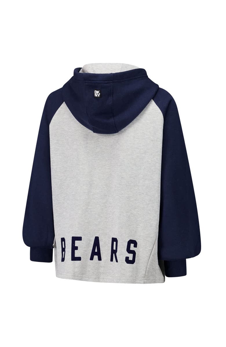 DKNY SPORT Women's DKNY Sport Gray/Navy Chicago Bears Joy Cropped Raglan Pullover Hoodie, Alternate, color, Gray