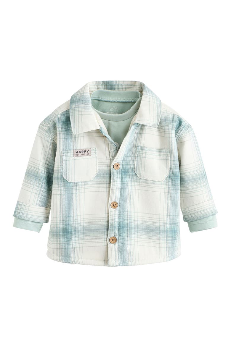 Plaid Overshirt, T-Shirt & Corduroy Pants Set, Alternate, color, WHITE