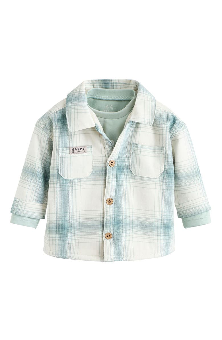 NEXT Plaid Overshirt, T-Shirt & Corduroy Pants Set, Alternate, color, White