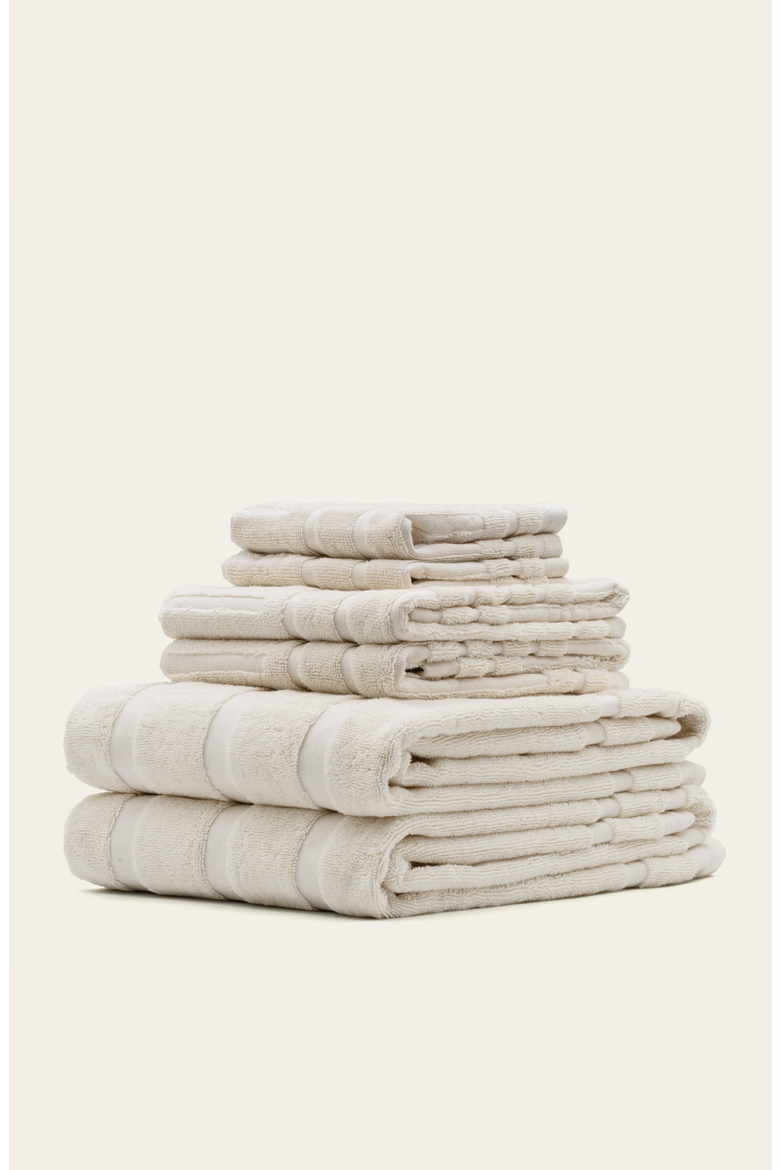 Capri 6-Piece Standard Towel Set, Alternate, color, Ecru
