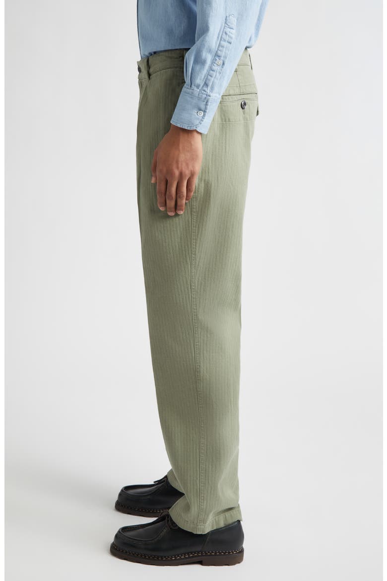 Games Cotton Herringbone Trousers, Alternate, color, OLIVE