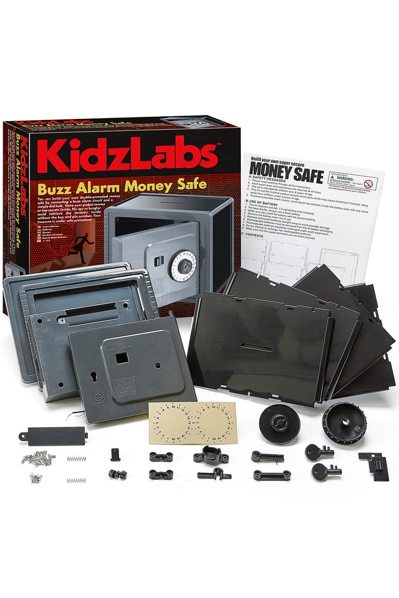 KidsLabs, Buzz Alarm Money Safe, DIY Electric Piggy Bank Building Kit, 8+, Alternate, color, Multicolored