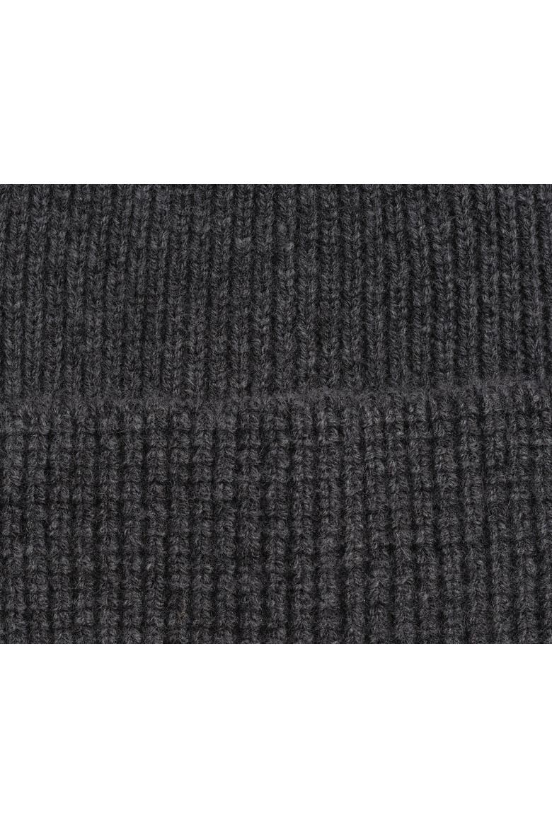 Cashmere Mixed Stitch Beanie, Alternate, color, Charcoal