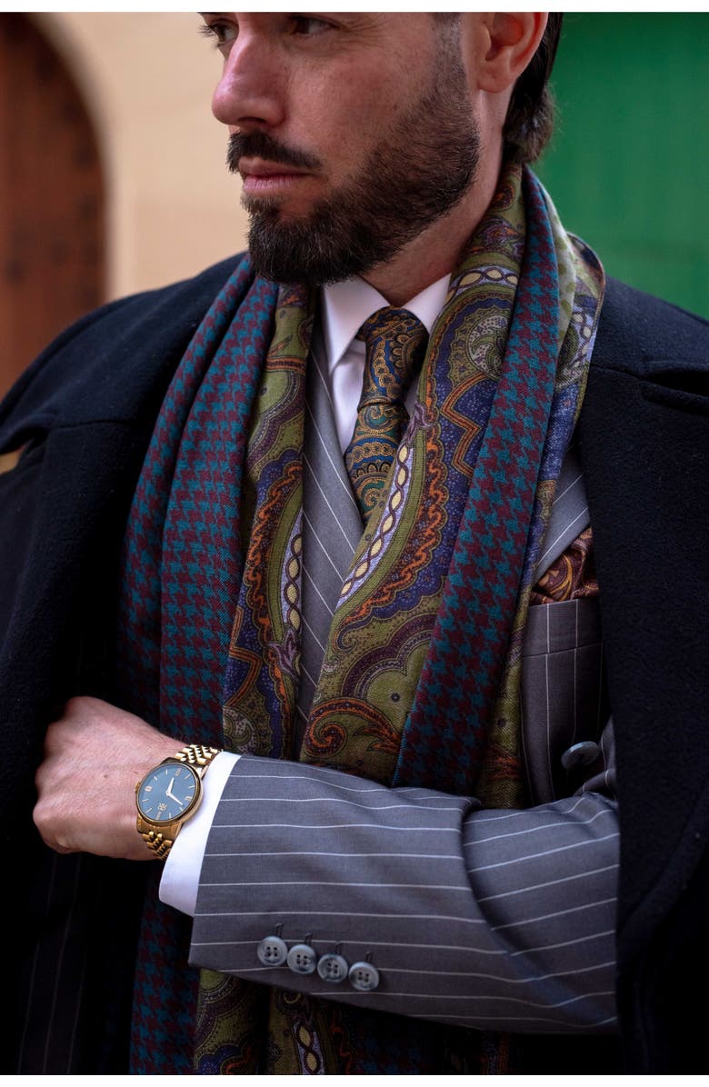 Elizabetta Aosta - Wool Scarf, Alternate, color, Olive Green