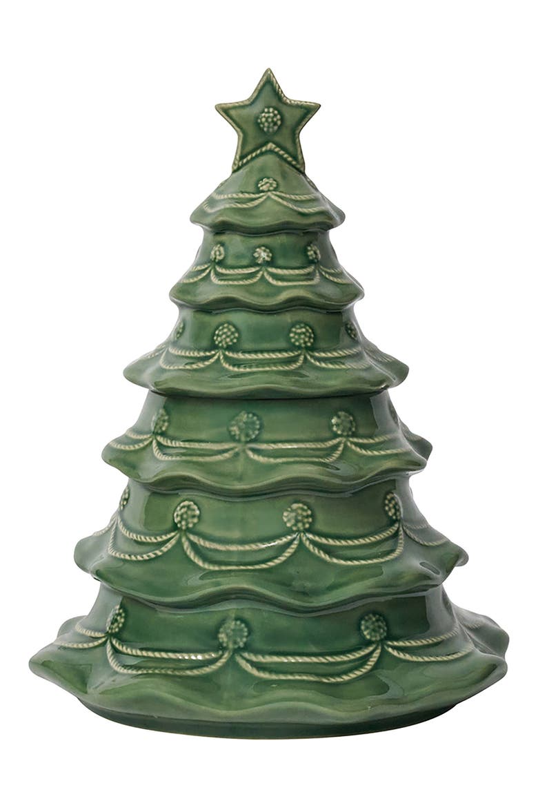 Berry & Thread Christmas Tree Cookie Jar, Main, color, BASIL