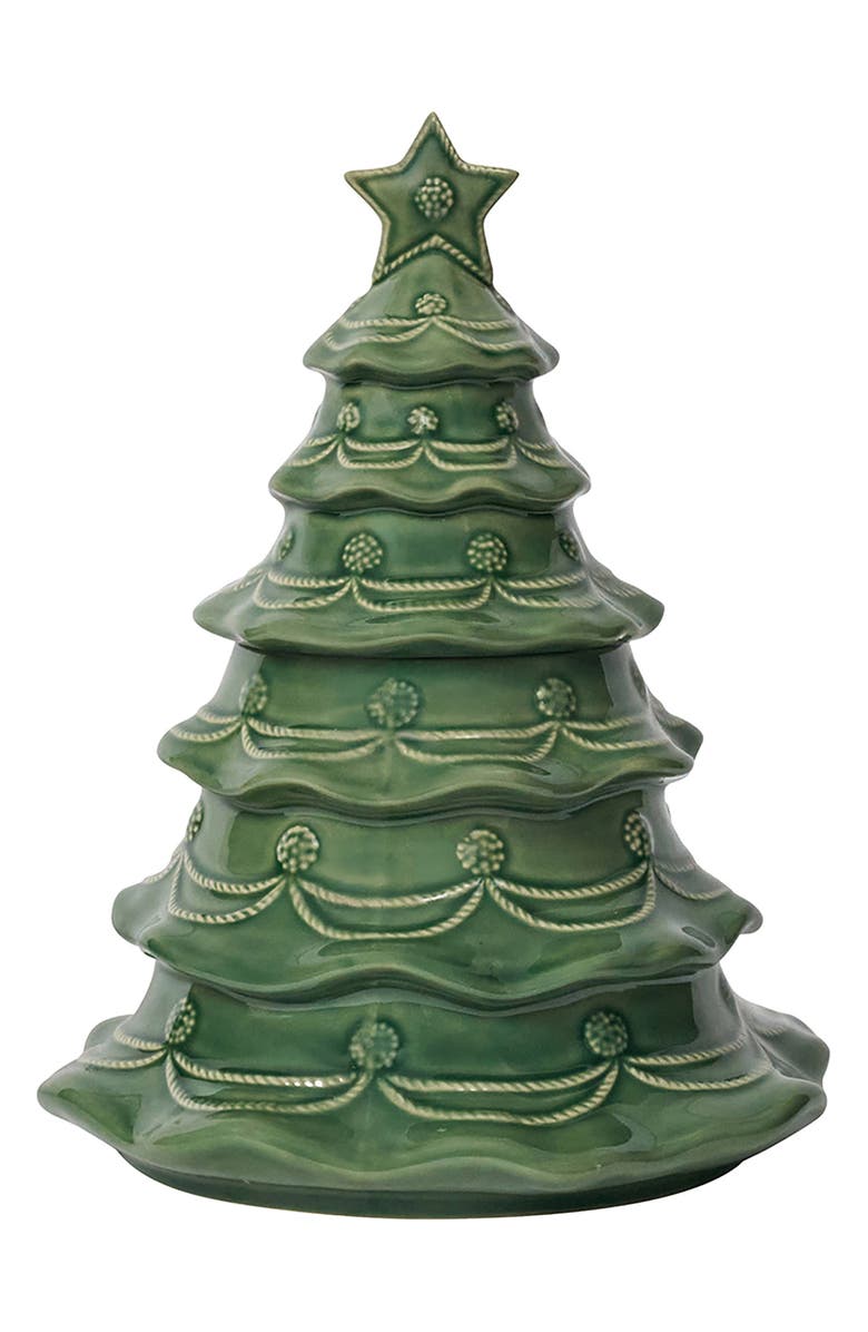 Juliska Berry & Thread Christmas Tree Cookie Jar, Main, color, Basil
