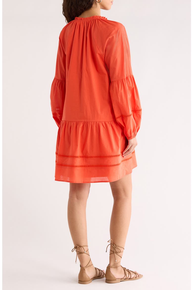 Ivonna Long Sleeve Cotton Shift Dress, Alternate, color, TOMATO RED