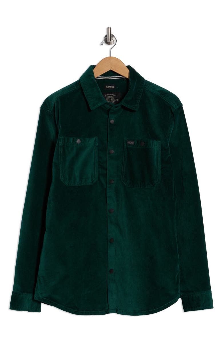 Buffalo Jeans Jaffar Corduroy Shirt Jacket, Alternate, color, Deep Emerald