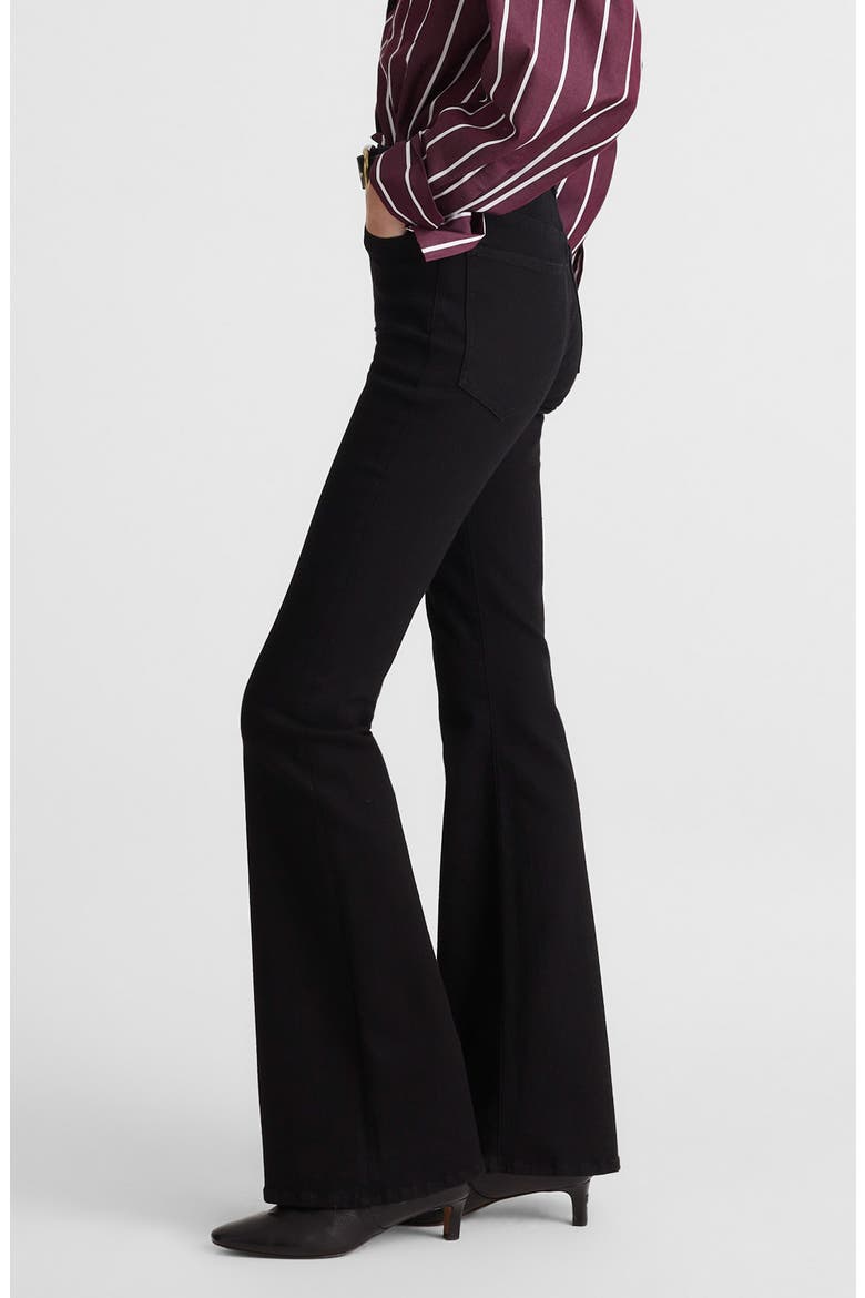 The Stretch Flare Jeans, Alternate, color, BLACK RINSE WASH