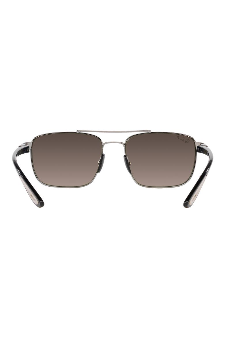 58mm Gradient Polarized Square Sunglasses, Alternate, color, GUNMETAL