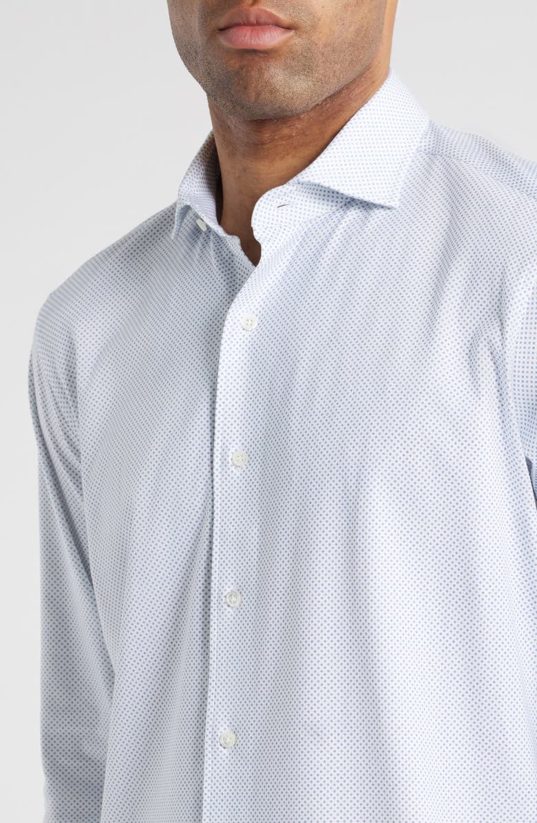 Peter Millar Crown Crafted Excursionist Flex Microdot Button-Up Shirt, Alternate, color, White