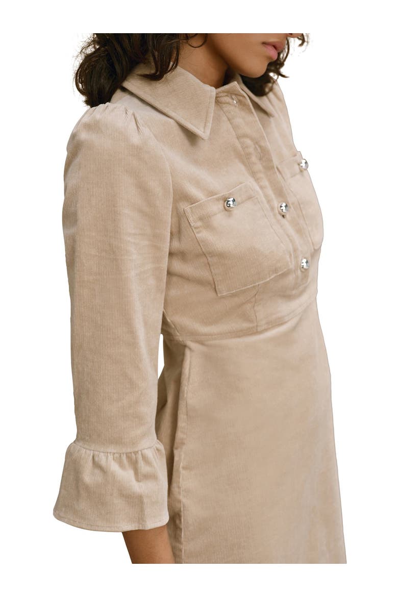 Corduroy Midi Dress, Alternate, color, Neutral