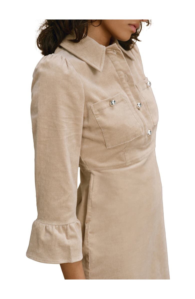 MINT VELVET Corduroy Midi Dress, Alternate, color, Neutral