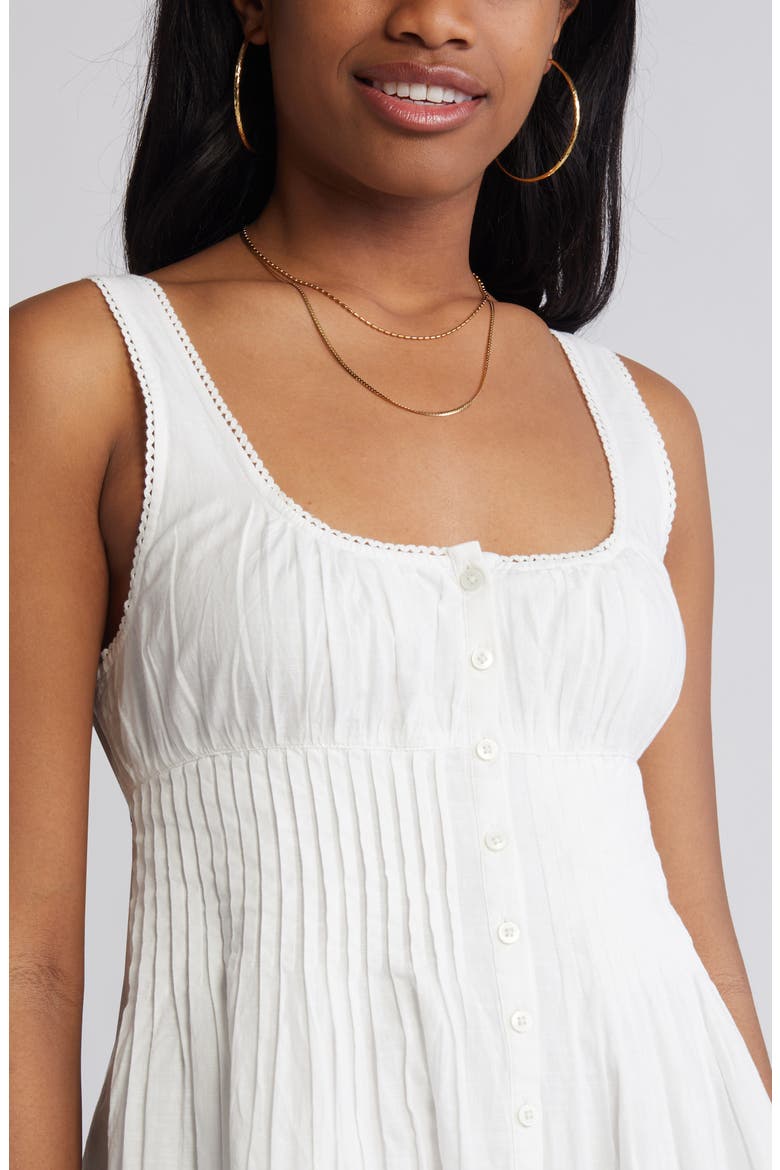 Button Front Cotton Minidress, Alternate, color, WHITE BLANC