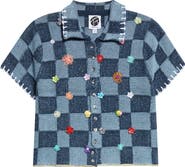 YanYan Floral Ribbon Checkerboard Cardigan